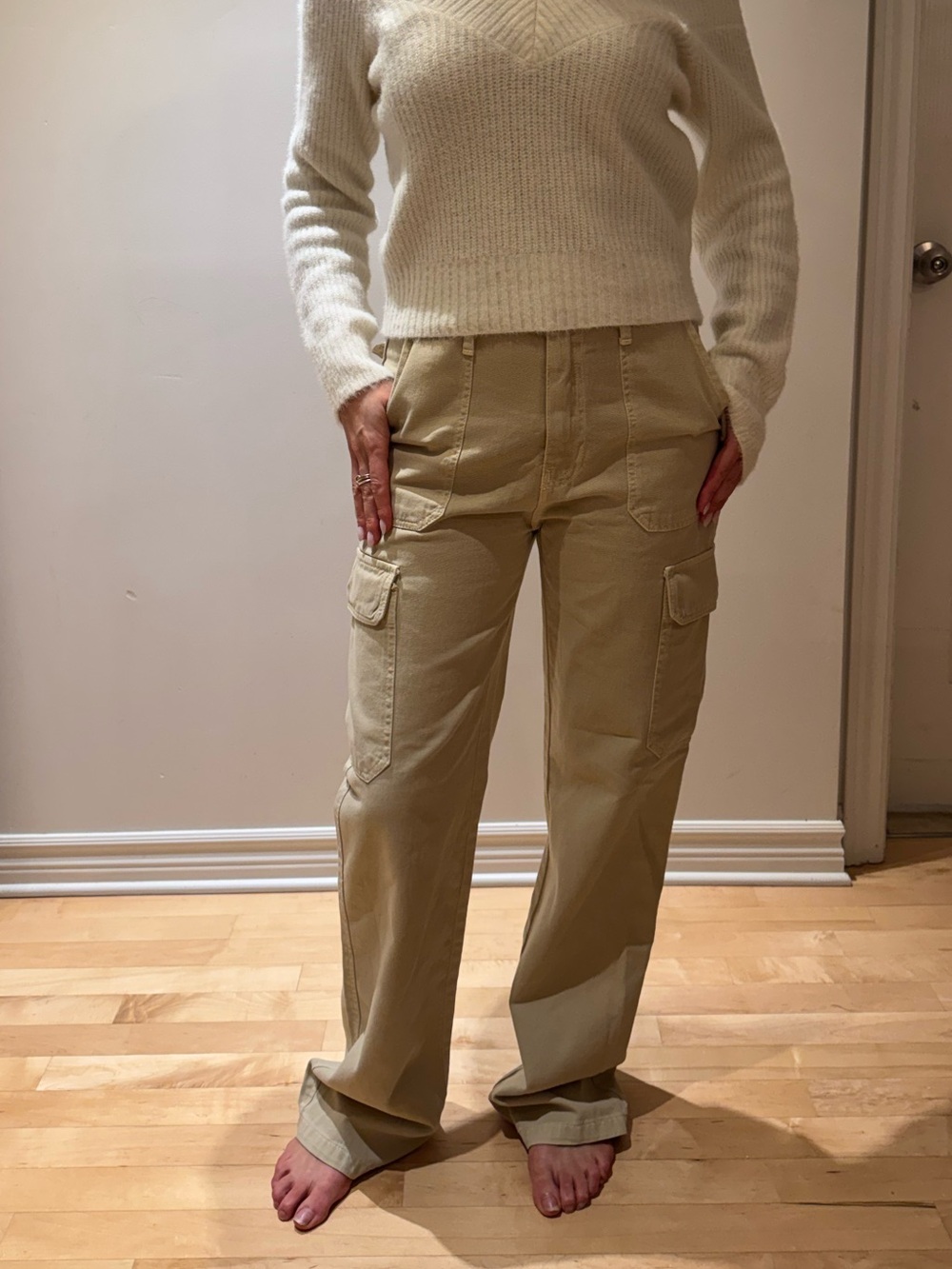 Zara women's Cargo Utility Pants in Khaki